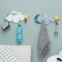 Wall non-perforated hook creative children's room bedroom hanger wall cloud-shaped decoration door porch shelf
