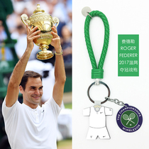 Federer 2017 Wimbledon shirt Roger Federer with tennis keychain lanyard decoration
