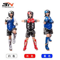 BN Children Muay Thai Sanda protective gear Boxing gloves helmet leg guard for teenagers adult suit