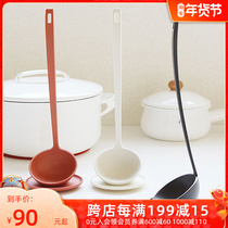 Japan imported self-supporting spoon set heat-resistant plastic spoon serving soup long handle with spoon rack porridge spoon German Red Dot Award