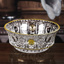 Italy imported Gauss crystal glass fruit plate 22K gold gold Court fruit bowl European simple candy fruit bucket