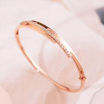 New 18K rose gold diamond bracelet fashion simple genuine row Diamond hand decoration female inlay custom
