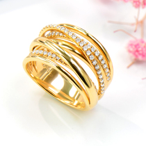 Nova color treasure 18K gold diamond ring personality fashion K gold index finger diamond ring female ring wild