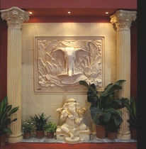Sandstone relief background wall Elephant mural Sandstone sculpture Cultural stone Sandstone elephant water spray relief
