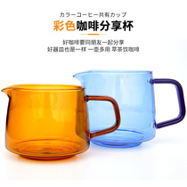 Japan-style Coffee Sharing Jug Heat Resistant Glass Jug Clouds handmade coffee maker Home Blue Yellow bottom filter Hanging Ear Cups