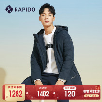 RAPIDO Breaking Thunderway Autumn and Winter Men's Hooded Long Cotton Clothes Sports Jacket Shopping Mall Same Style
