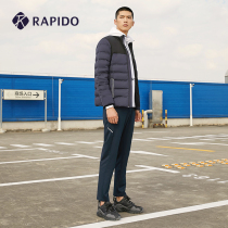 RAPIDO Thunder Bolt winter Mens light and thin warm minimalist Tide Standout Splicing Short down The Down Jacket