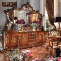 Royal Craftsman No 1 Italian European furniture custom gold leaf solid wood hand carved 1 8 meters side mirror
