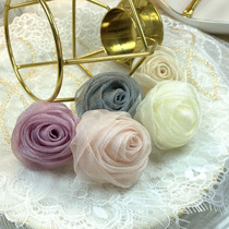 Wei design Korean glossy organza three-dimensional rose flower handmade diy dress dress dress corsage accessories