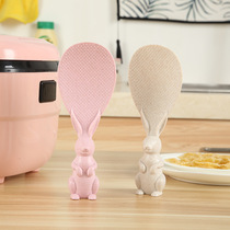 Wheat straw spoon Japanese creative rabbit does not stick rice spoon cartoon vertical rice shovel