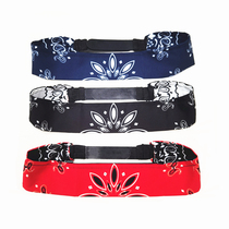 Hip-hop rap retro waist sports sweat-absorbing adjustment buckle-free headband personality versatile headband hair band tide