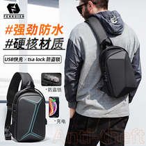 Mens Chest Bag New Fashion Trends Mens Single Shoulder Bag Leisure Skew Satchel Mens Street Tide Cards Personality Young Packets