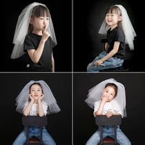 Childrens veil headwear super fairy forest series short net red photo props princess parent-child photo mother and daughter have luminous lights