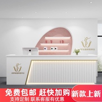 Modern beauty salon cashier bar womens store counter Hotel front desk Company reception desk imitation marble customization