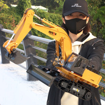 Remote control excavator toy alloy belt charging dynamic hook machine Childrens wireless excavator hydraulic engineering car model man