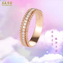 18K rose gold color gold group set diamond row ring starry natural South African diamond ring K red gold diamond ring