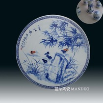 Jingdezhen painting chicken picture porcelain table pastoral style courtyard porcelain table balcony porcelain table