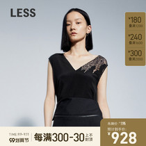 (Seiko series) LESS2021 spring new vest lace stitching sleeveless vneck coat 2L1001160