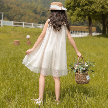Net Red Girl Dress Princess dress Western summer dress Little girl mesh long dress 2021 summer childrens new