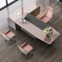 New baking paint boss table female chief desk fashion manager table modern simple office furniture large Class table