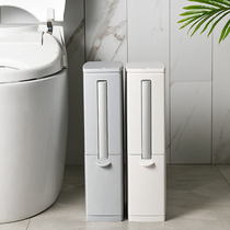Japanese toilet trash can narrow seam toilet brush set household integrated rectangular toilet flat small paper basket