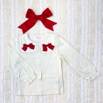 Girls Chiffon Lace Square Neck Shirt Children Childrens Doll Collar Cotton Shirt Long Sleeve Baby Shirt Spring and Autumn