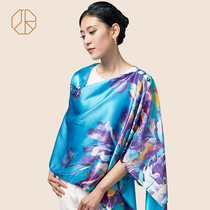 A beautiful woman Mulberry Silk a variety of buckles shawls silk flowers female satin silk scarves national style color impression