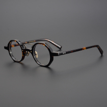 Designer tortoise color Japanese small square hand made irregular retro glasses frame men and women height small face