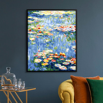 Self-painted digital oil painting diy hand-painted hand-filled color decompression oil color painting Monet water lily