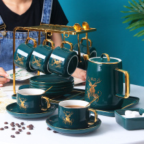 Nordic style ins Wind coffee cup set European small luxury modern light Luxury Exquisite ceramic coffee cup saucer