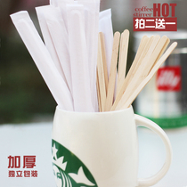 Disposable wooden coffee mixing rod milk tea hot drink Spoon juice beverage mixing stick single package