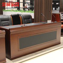 Three-person bar rostrum Speaking table Lectern Hosting table Paint solid wood desk Conference table Strip table