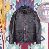 Black tea Tea core Marpi small pocket lid Division brake staff hand grazed to make old American retro headlayer mapleather leather clothing