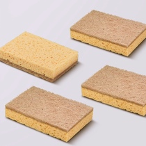 Natural wood pulp cotton sisal sponge 2 kitchen cleaning artifact non-oil dishwashing degradable zerowaste