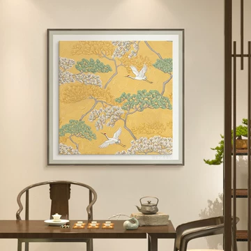 【沈铨】松梅双鹤 中国画 掛け軸 水墨画 和室 玄関 茶室 壁掛け 美術品 松鹤图玄关挂画-松鹤图玄关挂画促销价格、松鹤图玄关挂画品牌- 淘宝