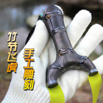 tc21 titanium alloy slingshot new flat leather anti-curved flying tiger bamboo joint high precision and high power outdoor 15 round brace