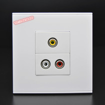 86 type audio and video wall panel switch welding-free red and white audio lotus head AV video module socket panel