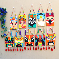 Creative wood products Chinese style Peking Opera face mask wood hanging Kindergarten childrens art graffiti painting White embryo hanging