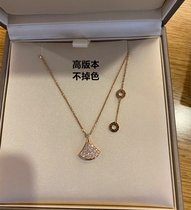 No drop of color High quality Fashion 100 Lap Light Extravaganza Birthday Gift Superior Feel Small And Delicate Fan Type Necklace Woman