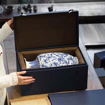 High-grade embroidery cloud brocade box large ceramic vase gift box retro cultural crafts storage box customization