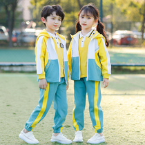 Kindergarten garden clothing spring and autumn short sleeve three-piece school uniform set children autumn and winter sports class clothes