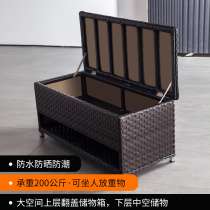 New rattan-knitted outdoor balcony shoes cabinet integrated waterproof sunscreen Home doorway Large capacity to contain lockers