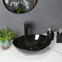 Dingyou Nordic light luxury black ingot basin art basin art basin balcony basin bathroom face wash single Basin