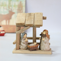  Christ Jesus Nativity Manger with house scene decoration Christmas Decoration Gift Home living room desktop decoration
