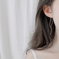 Wavy Ear Line Woman Temperament Pure Silver Ear Line 2021 New Tide Earrings Woman Temperament Long Earrings Silver Earline