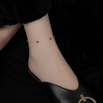 Garnet anklets female sterling silver anklets women sexy personality Fashion Net red anklet female tide anklets do not fade