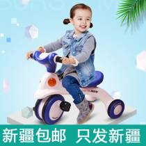 (Xinjiang)Rice Blueprint childrens three-wheeled treadmill silent pedal car Music lighting tricycle push rod
