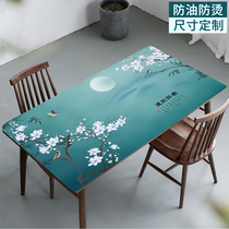 New Chinese tea table mat table mat pvc tablecloth waterproof and oil-proof wash-in anti-scalding thick soft glass desktop protective film