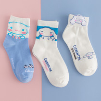Day Ensemble Cartoon Cute Teenage Girl Jk Socks White Loretta Lolita Soft Girl Mid-Stocking