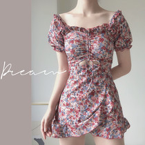 New swimsuit female cute Japanese girl one-piece conservative skirt high waist cover belly thin student swimsuit vacation